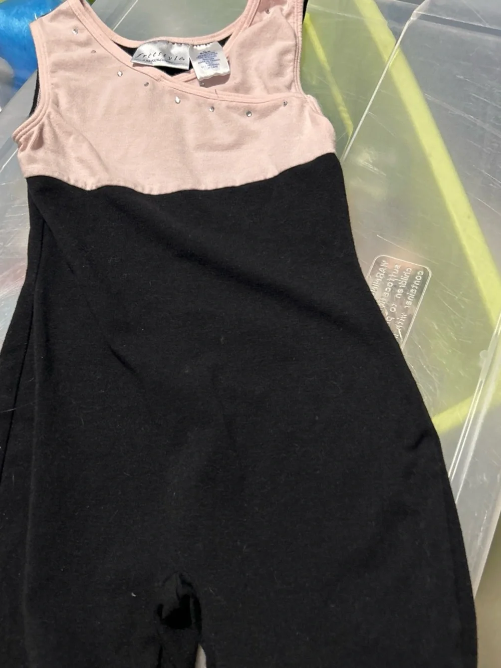 Danskin Now Pink and Black Two-Piece Dance Outfit